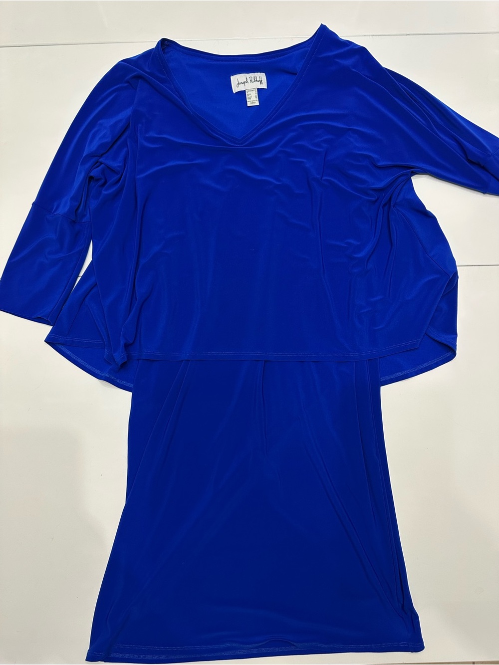 Joseph Ribkoff Royal Sapphire Blue Layered Cape Dress Size 14